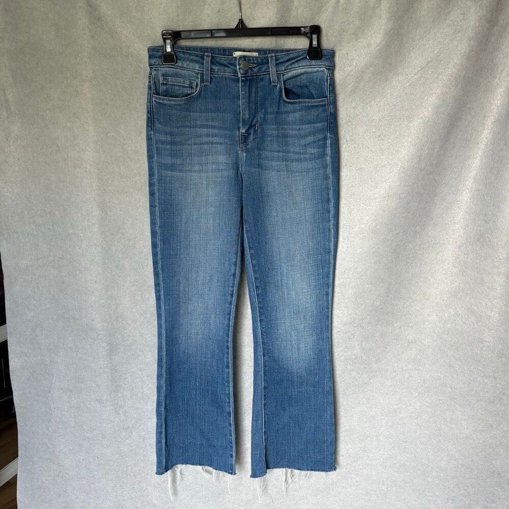 L’agence Kendra High-Rise Stretch Flare Crop Blue Jeans size 25 - Picture 1 of 8
